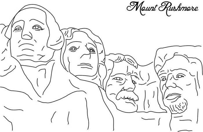 Mount Rushmore Presidents Day Coloring Page Printable