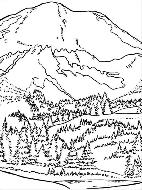 Mountain Range Coloring Printable
