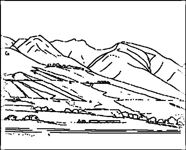 Mountain Scene Coloring Page
