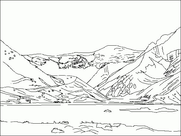 Mountain Scenery Coloring Pages