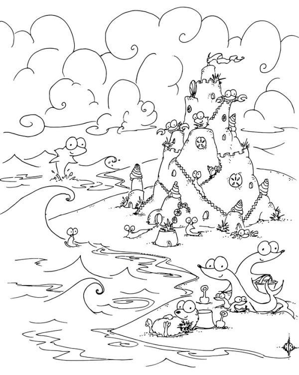 Mountain castle coloring pages