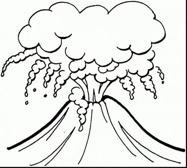 Mountain volcano coloring pages