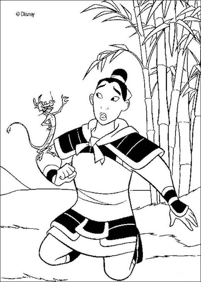 Mulan Coloring Pages Of The Princesses