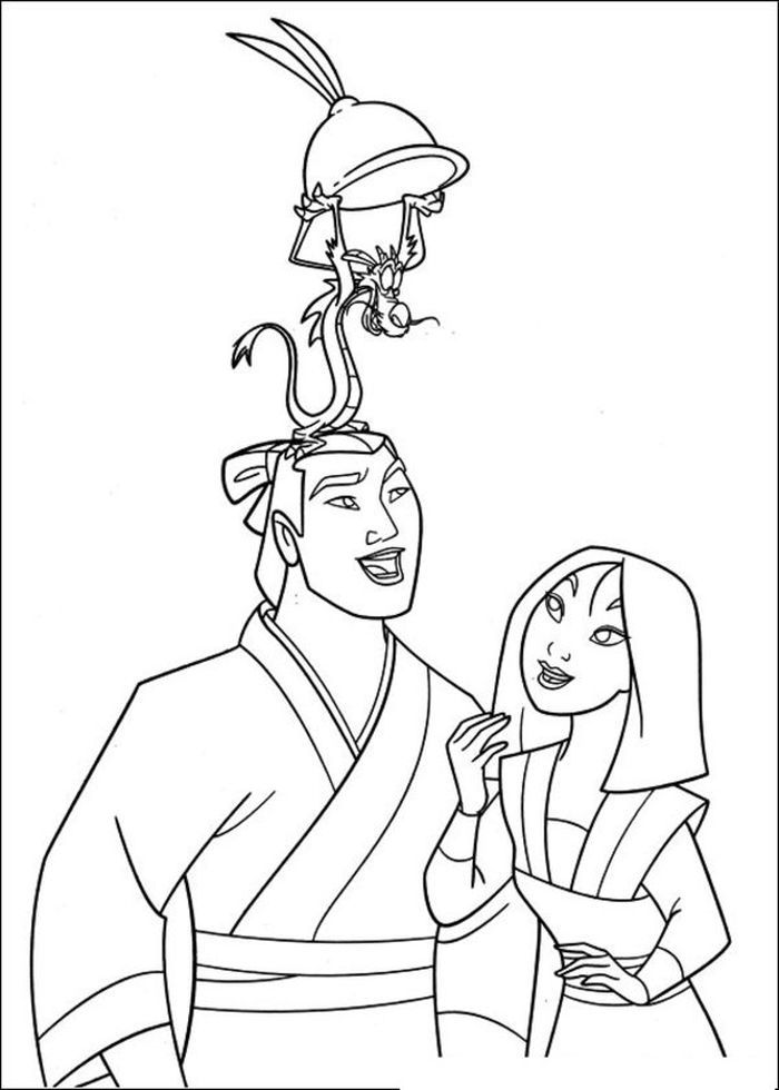 Mulan And Shang Coloring Pages