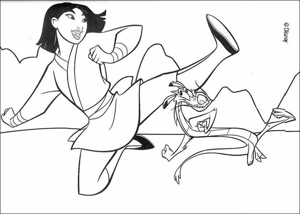 Mulan Coloring Pages Printable