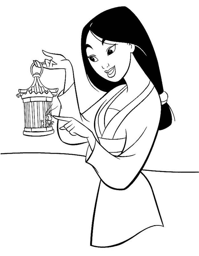 Mulan Easy Coloring Pages