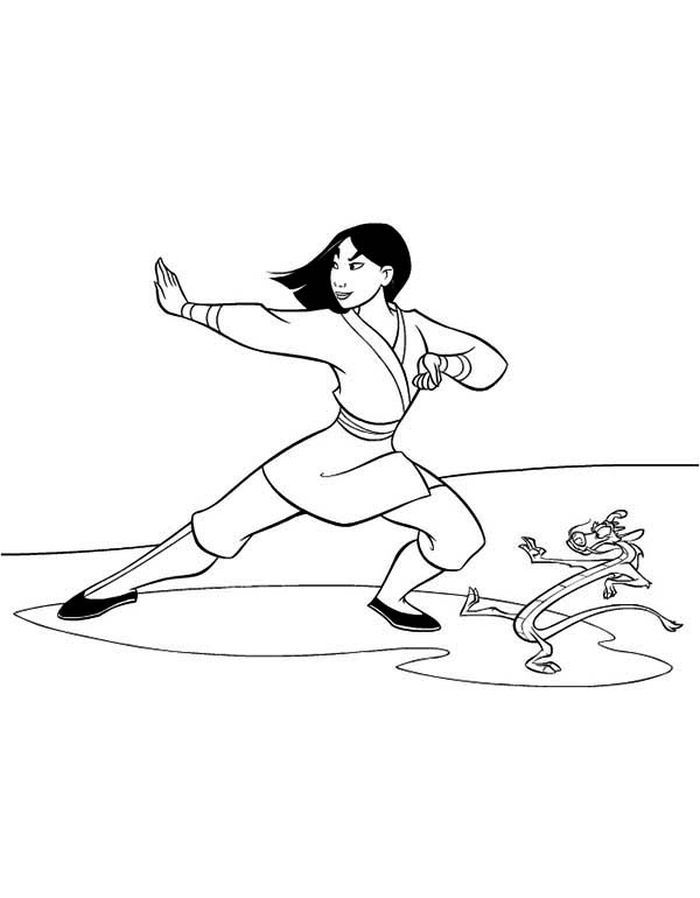 Mulan With Mushu Coloring Pages