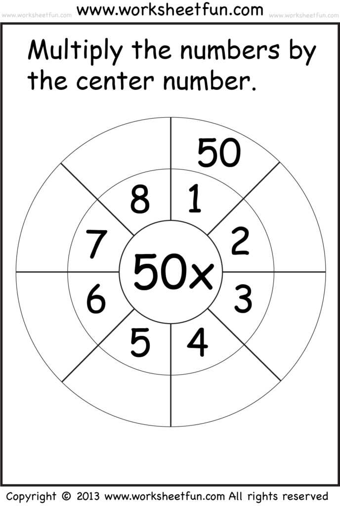 Multiplication Wheel Worksheet 50