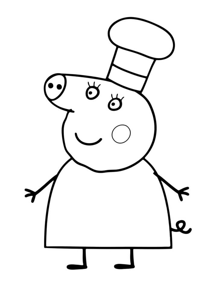 Mummy Chef Peppa Pig Coloring Pages