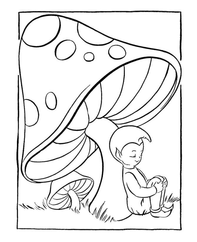 Mushroom Fairy Coloring Pages