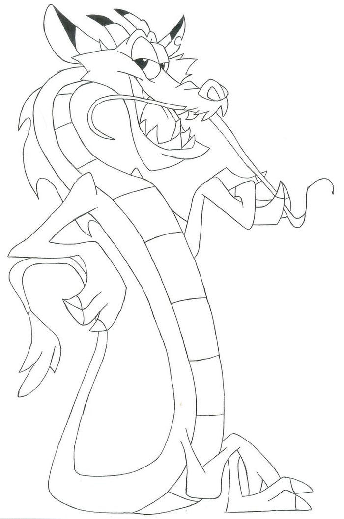 Mushu Mulan Coloring Pages