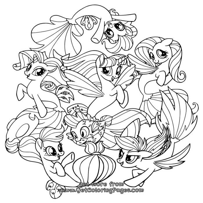 My Little Pony Movie Coloring Pages Seaponies
