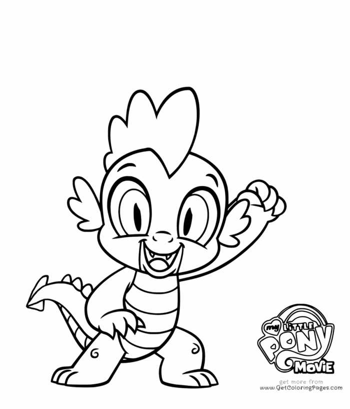 My Little Pony The Movie Coloring Page Spike x