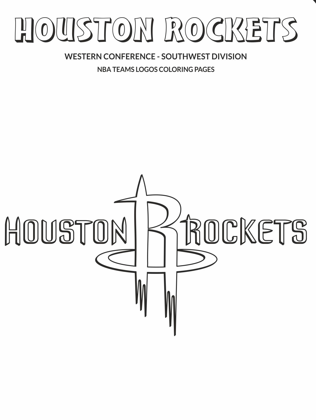 nba houston rockets coloring pages