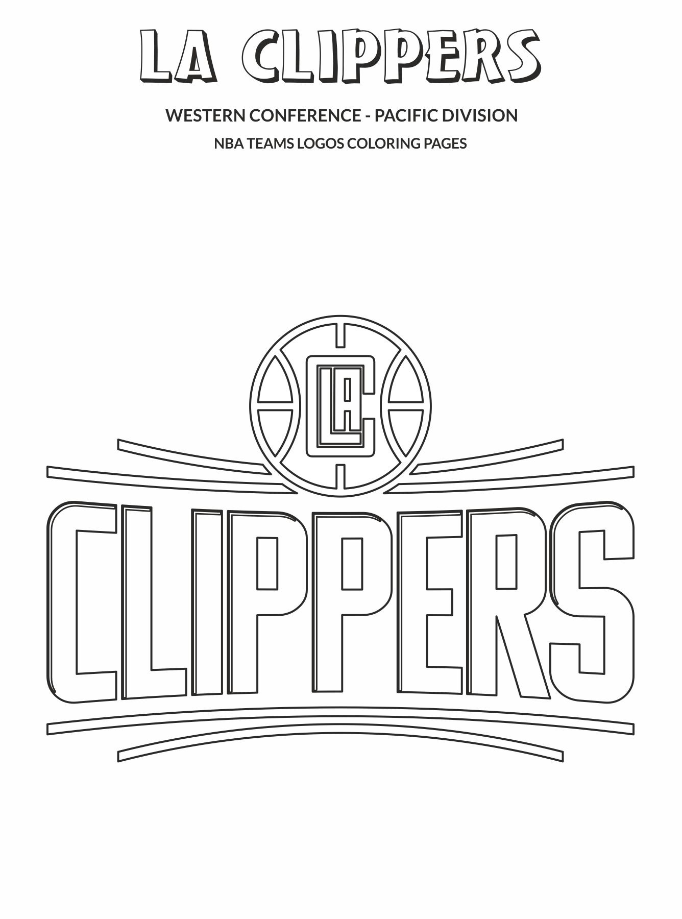 nba los angeles clippers coloring pages