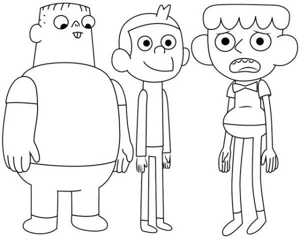 Nathan Dustin and Preehn from Clarence Coloring Page