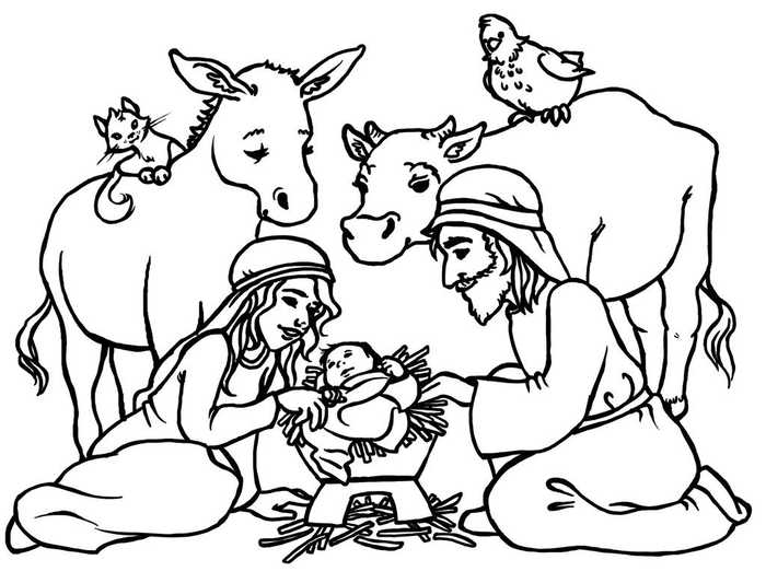 Nativity Animals Coloring Pages
