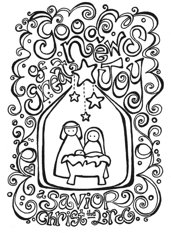 Nativity Coloring Page Savior Christ The Lord