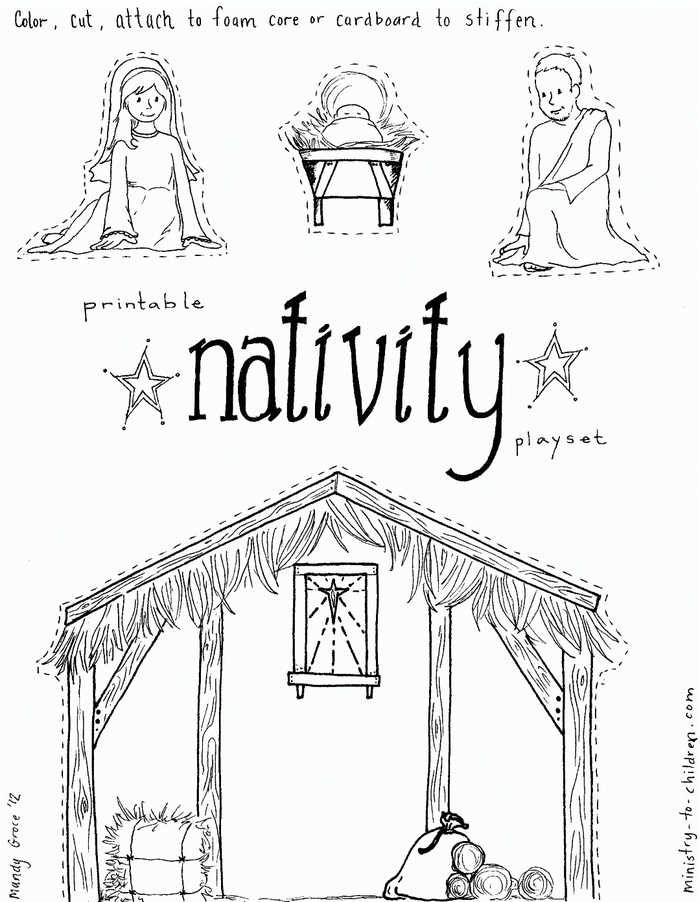 Nativity Coloring Pages Cutout Activity