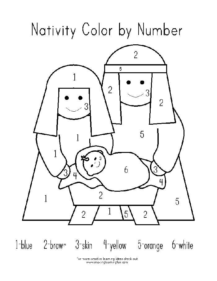 Nativity Scene Christmas Color By Number
