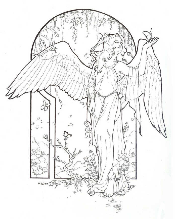 Nature Angel Coloring Pages