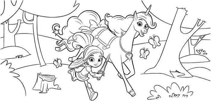 Nella The Princess Knight And Trinket Coloring Sheet
