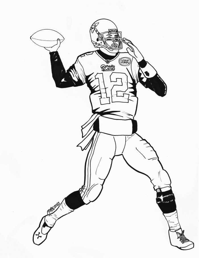 New England Patriots Player Coloring Pages Free Printable