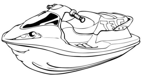 New Jet ski coloring page