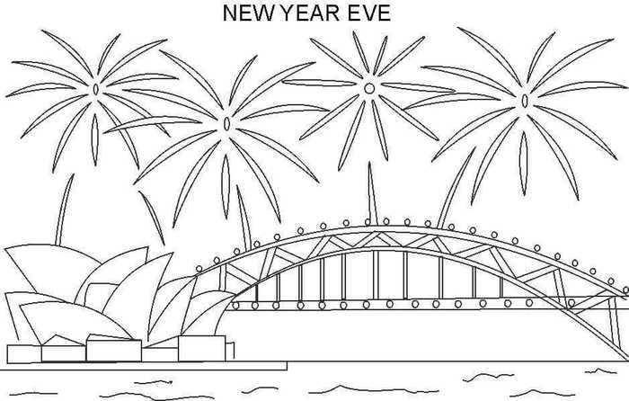 New Year Eve Coloring Page
