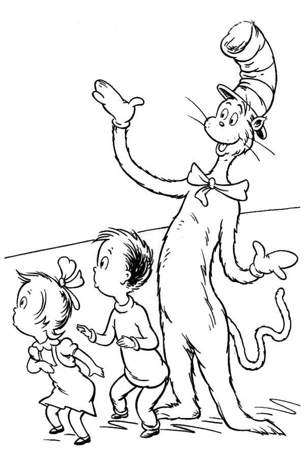 Cat In The Hat Coloring Pages PDF - Coloringfolder.com