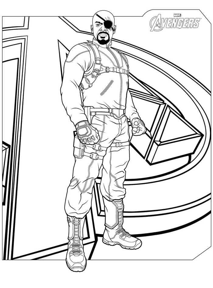 Nick Fury Avengers Coloring Pages