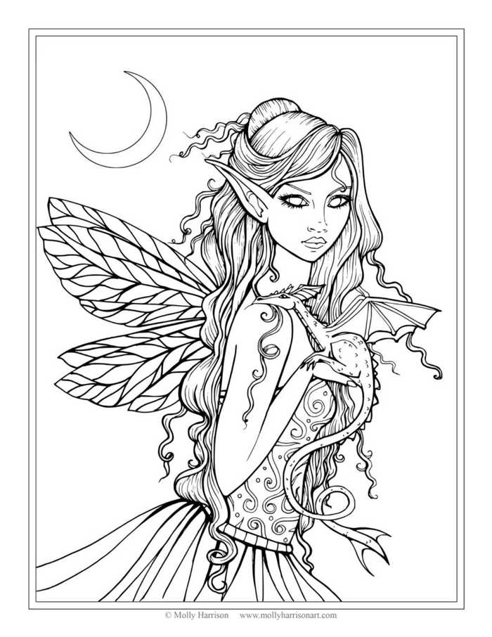 Night Fairy Coloring Pages