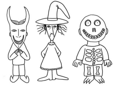 Nightmare Before Christmas Coloring Pictures Lock Shock And Barrel