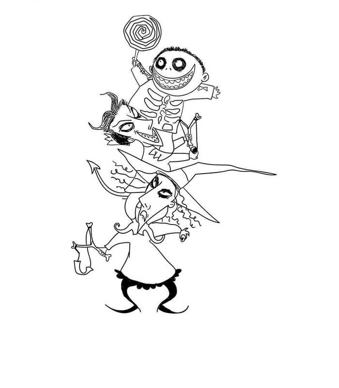 nightmare before christmas coloring pages for kids