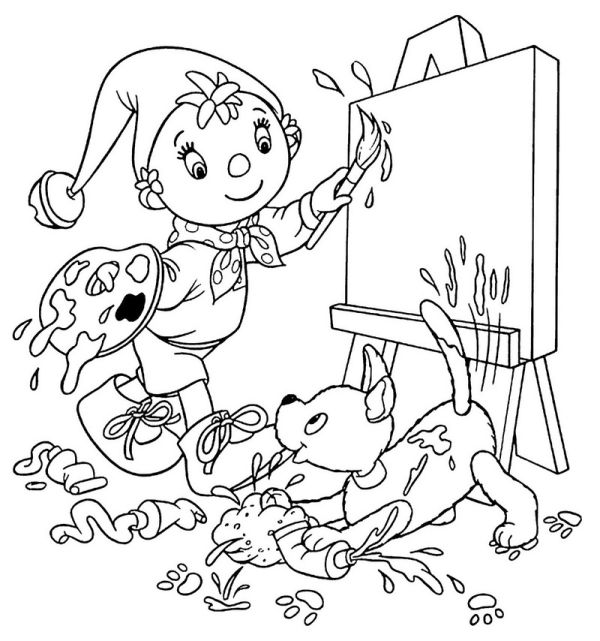Noddy painting coloring pictures