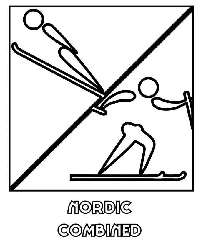 Nordic Combined Winter Olympics Coloring Pages