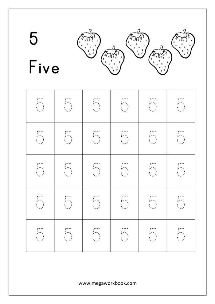 Number 5 Math Coloring Pages