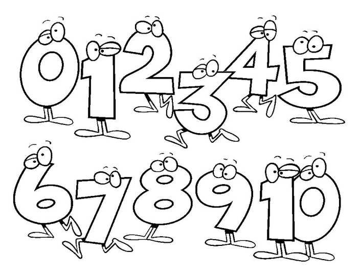 Numbers Coloring Page For Kindergarten