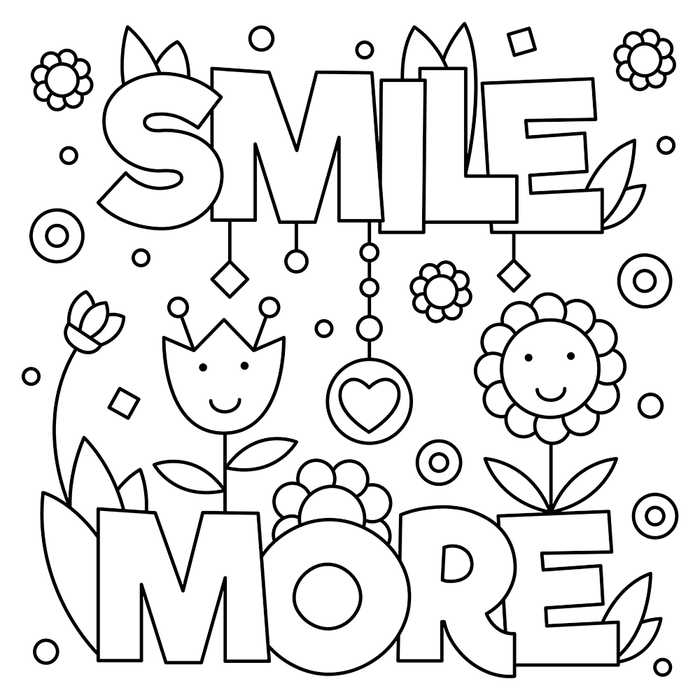 October Coloring Page World Smile Day