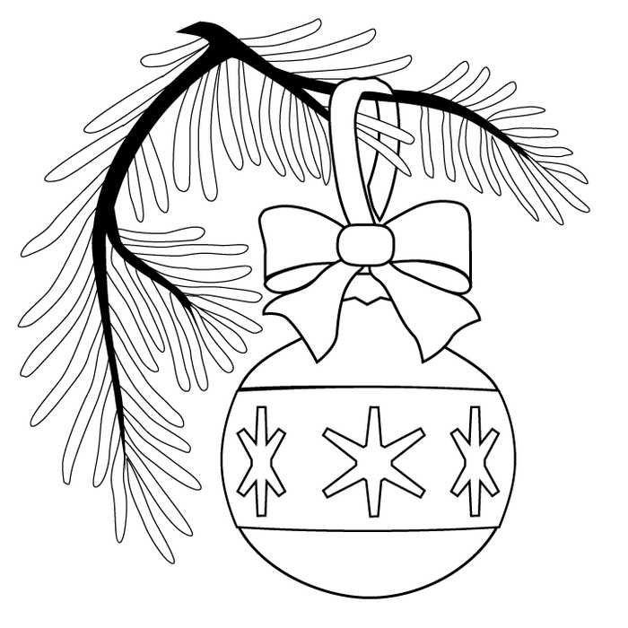 Ornament On A Christmas Tree Coloring Pages