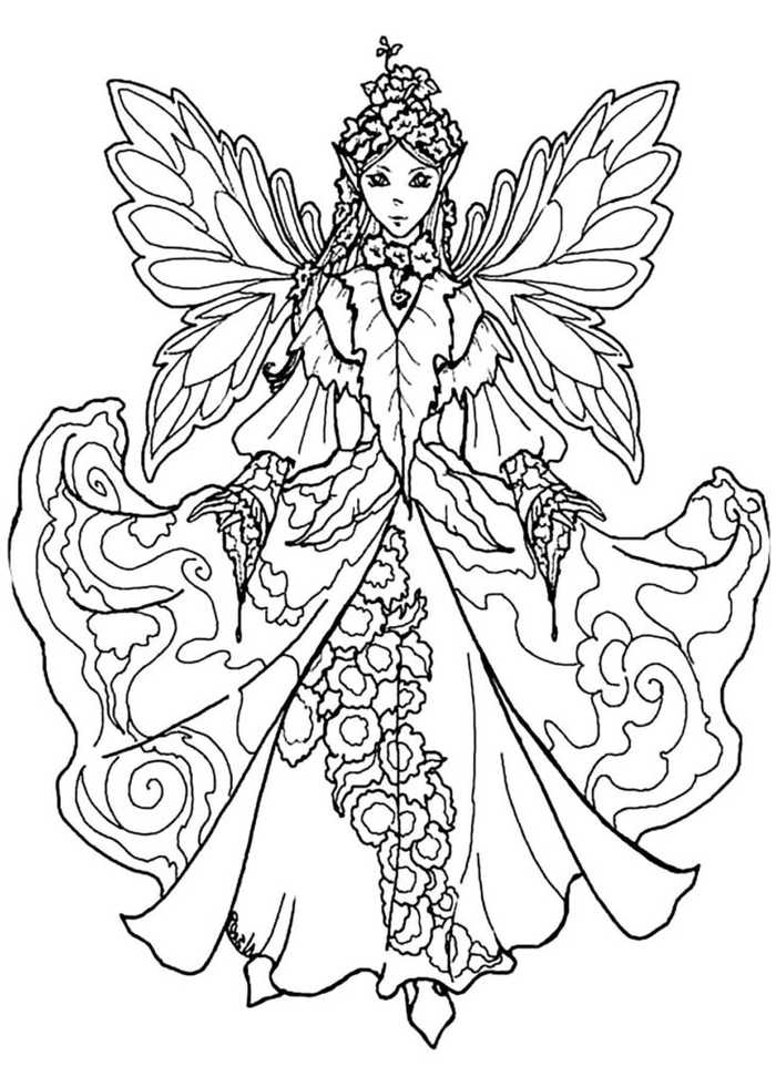 Ornate Fairy Coloring Page