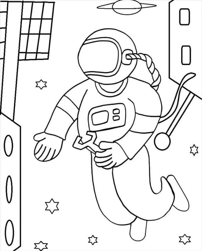 Outer Space Coloring Pages Astronaut