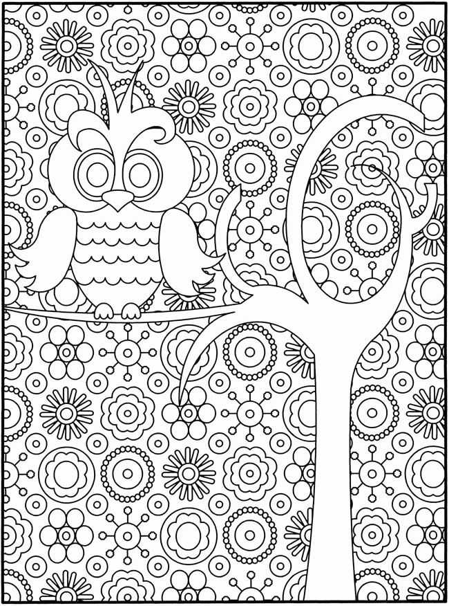 Owl Design Coloring Page For Adults