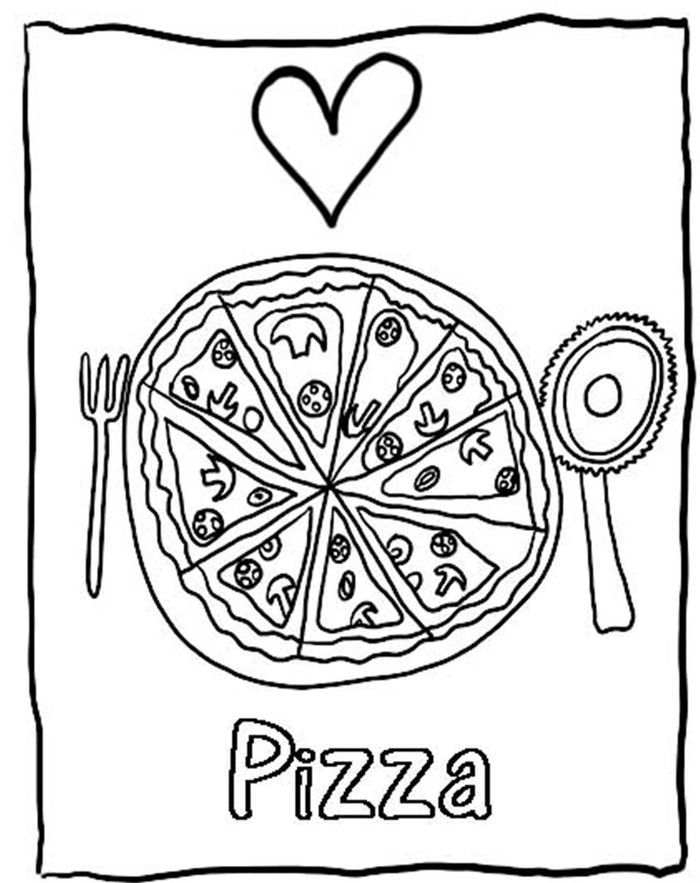 P Coloring Pages Pizza