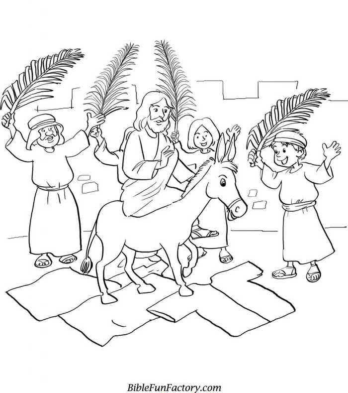 Palm Sunday Bible Coloring Pages