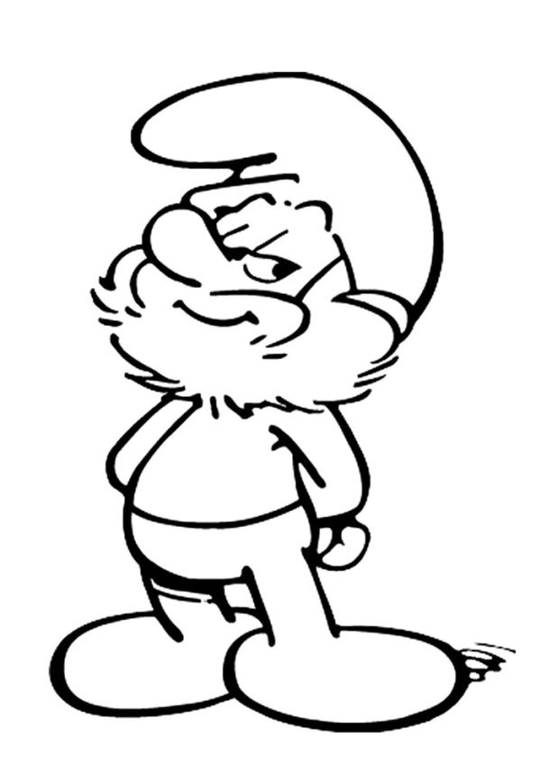 Papa smurf greet smurfs coloring pages