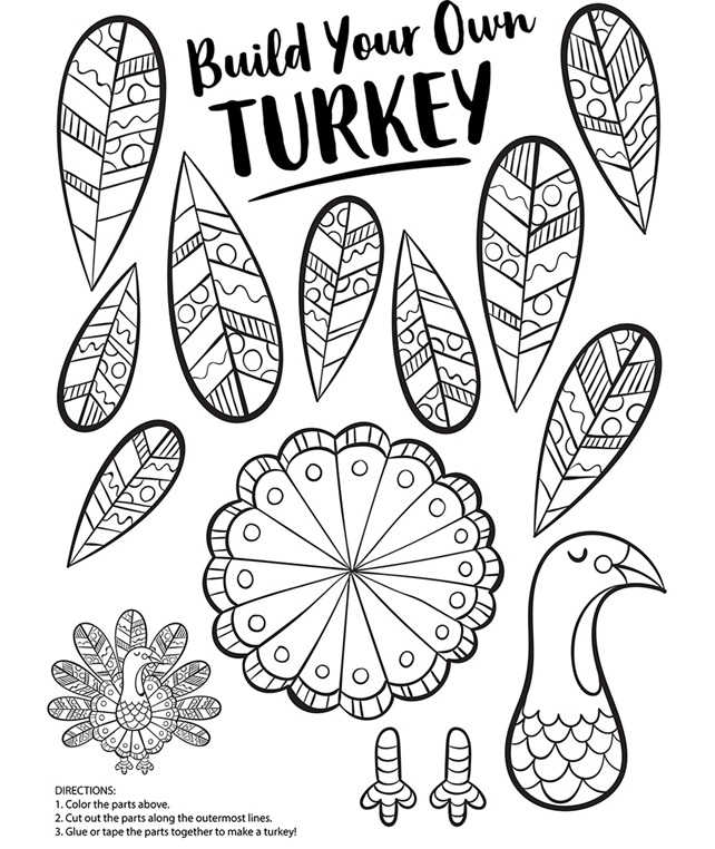 Paper Turkey Coloring Page