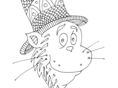 Pattern Cat In The Hat Coloring Pages