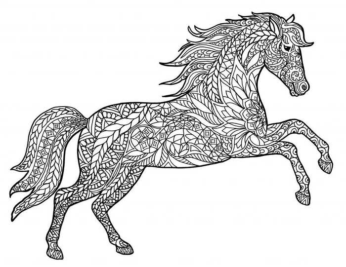 Pattern Horse Coloring Pages