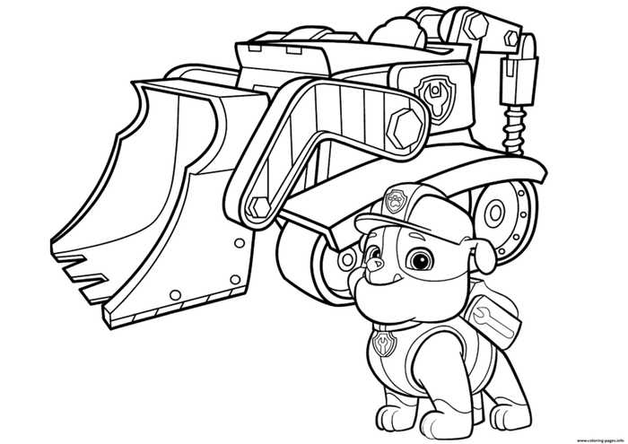 Paw Patrol Bulldozer Coloring Pages